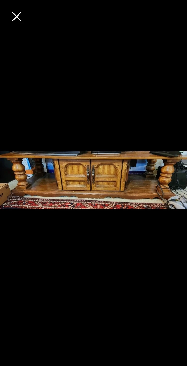 Vintage Wooden TV Stand with Storage