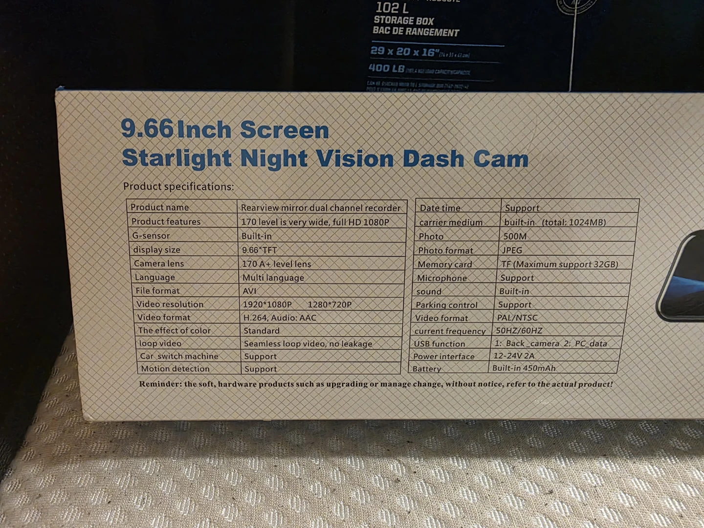 9.66 Inch Starlight Night Vision Dash Cam - photo 3