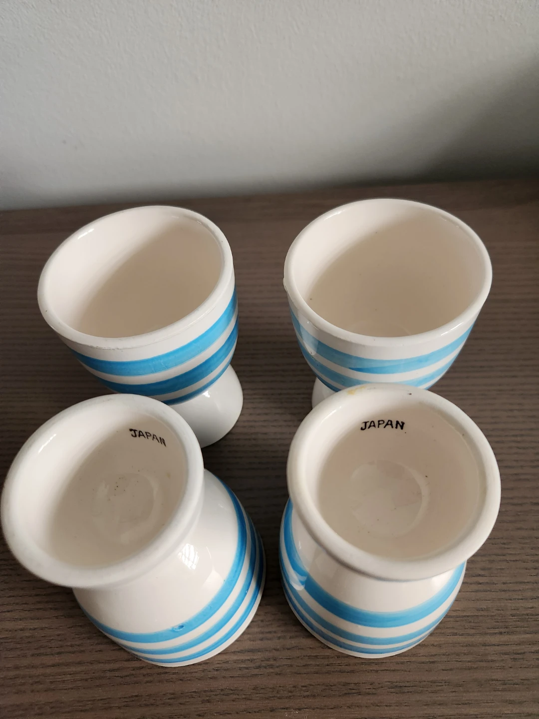 Set of 4 Striped Egg Cups - photo 2