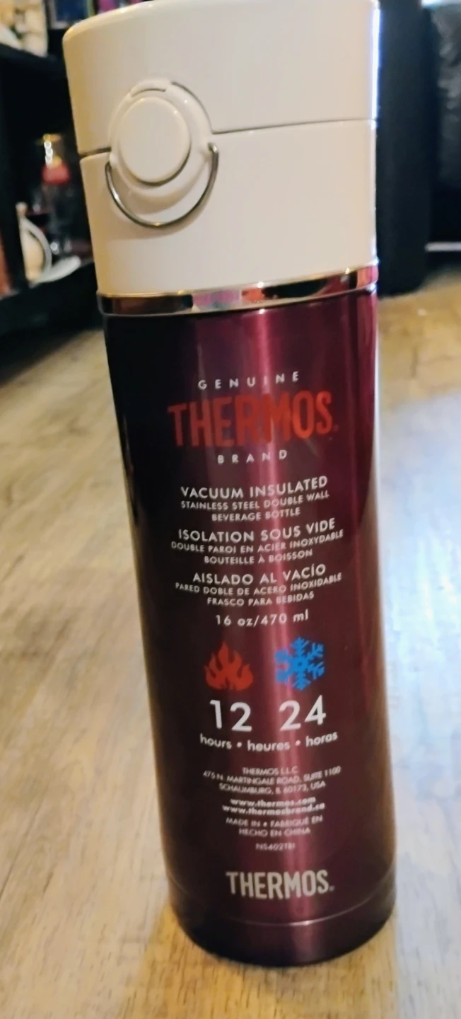 Thermos Vacuum Insulated Stainless Steel Beverage Bottle 16 oz