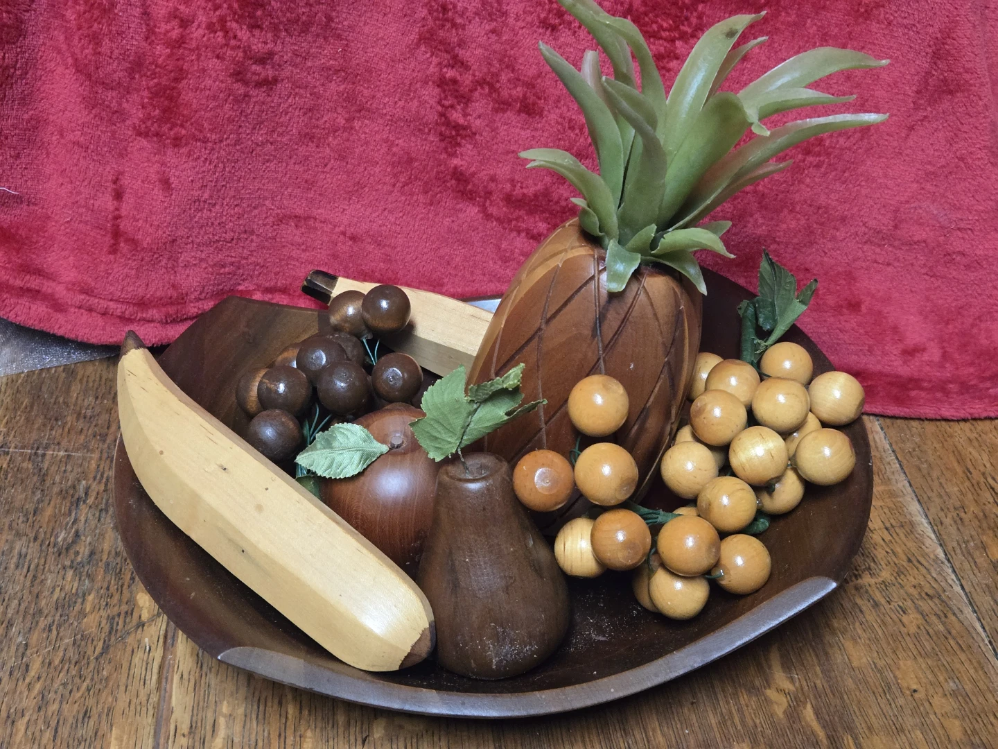 Ozark Walnutware Wooden Fruit Bowl Decorative Set