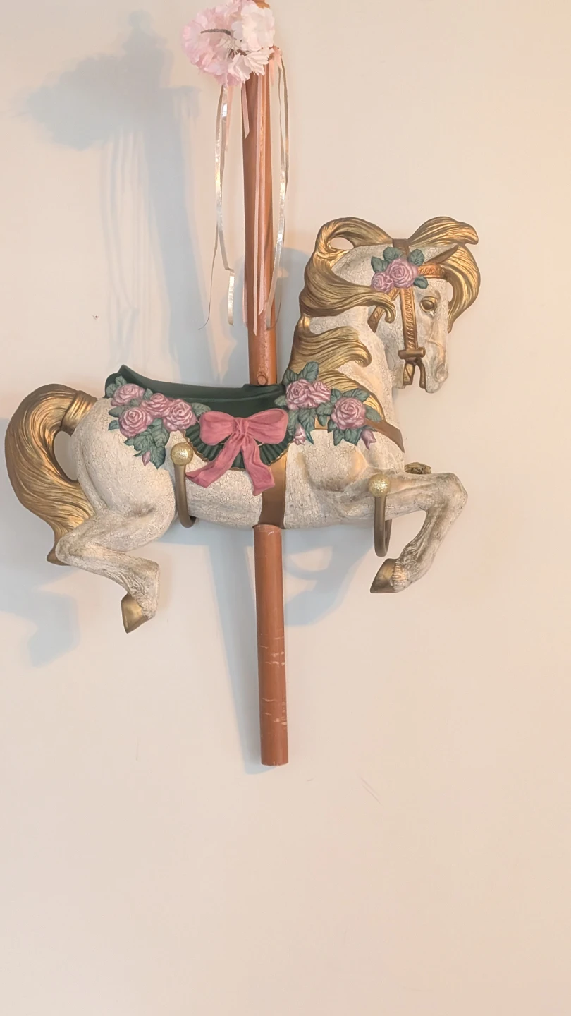 Carousel Horse Wall Decor with Roses