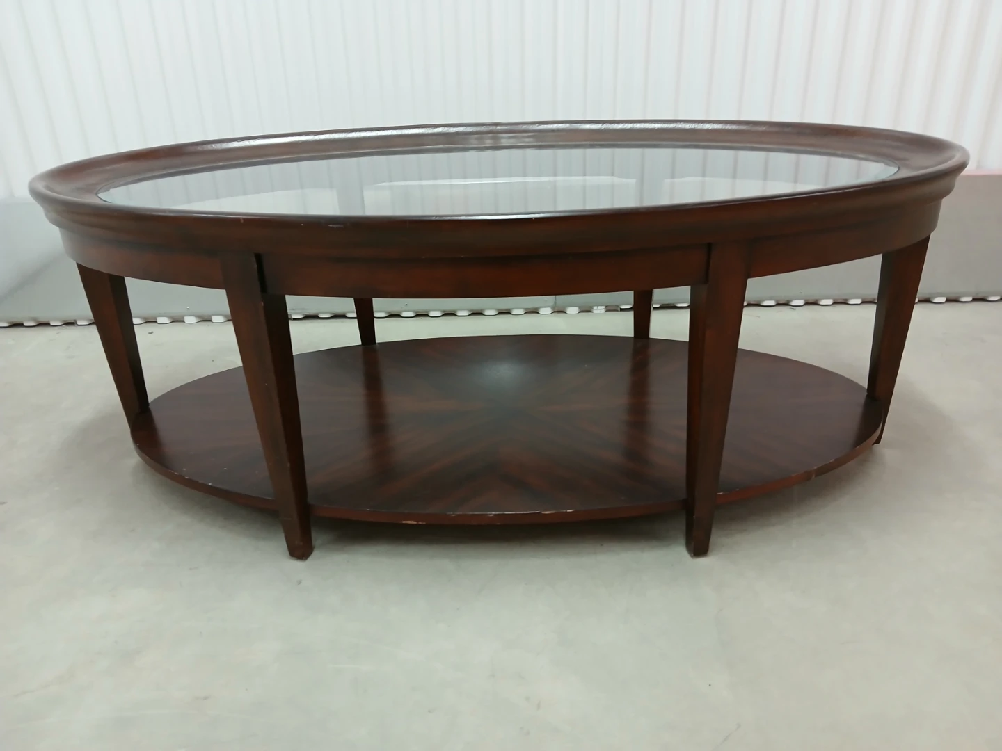 Oval Coffee Table with Glass Top - photo 3