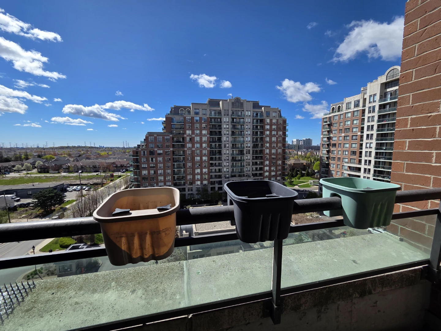3 Balcony Planters - Green, Black, and Tan and soil - photo 4
