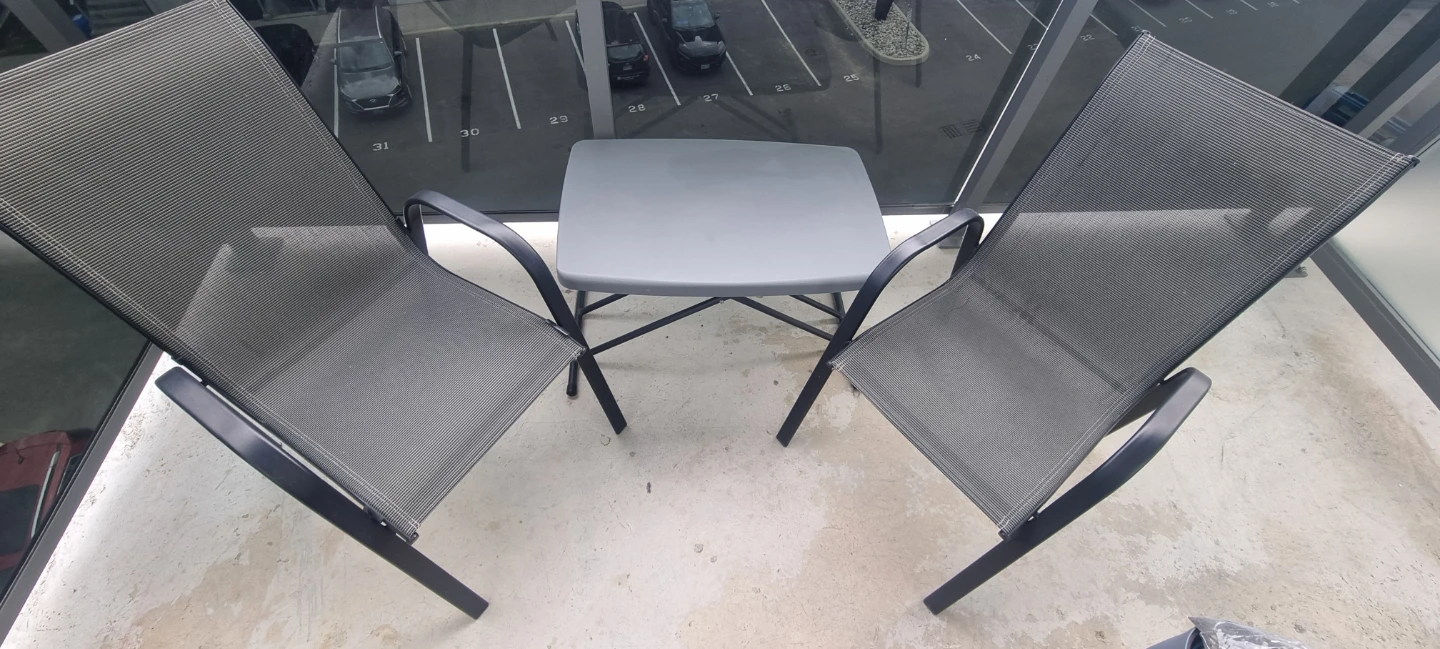 2 Outdoor Chairs and Side Table Set