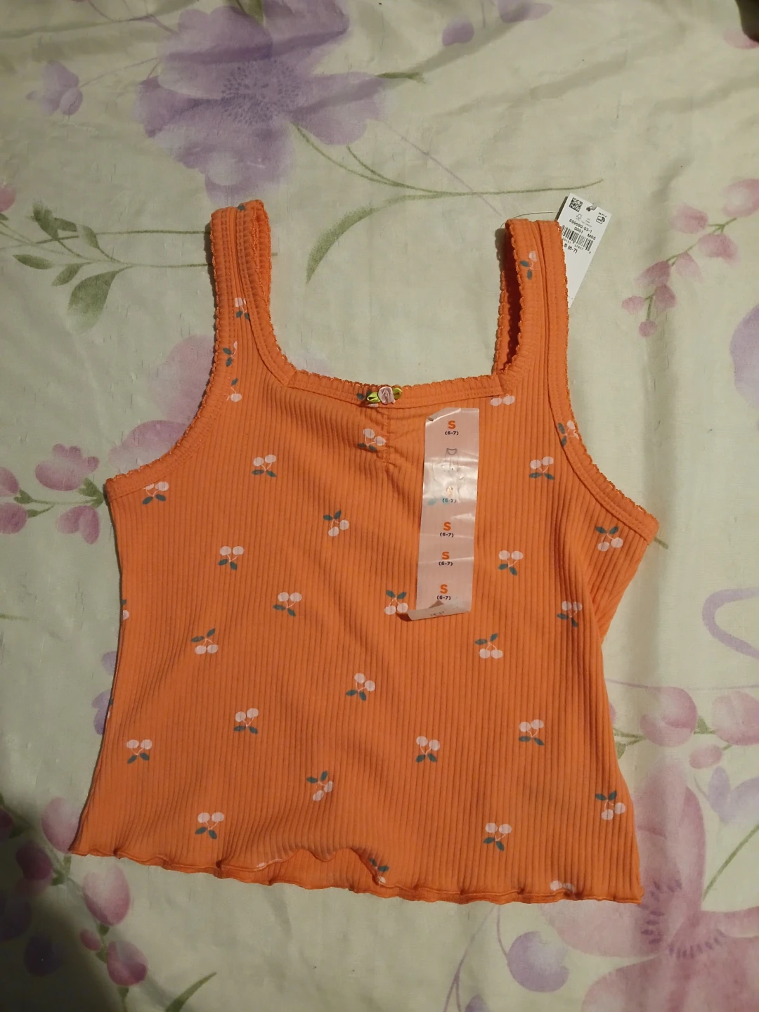 Old Navy pink Cherry Print Ribbed Tank Top - photo 2
