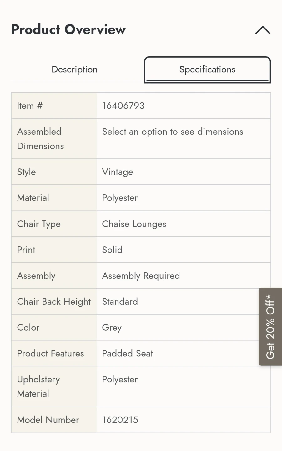 Ashley Furniture Platinum Chaise Lounge - photo 4