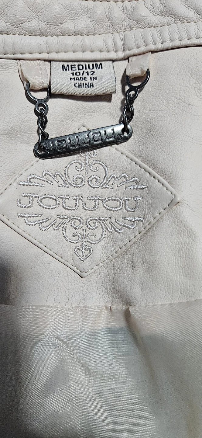 Girls Light Pink Faux Leather Cropped Jacket Size M 10/12 - photo 4