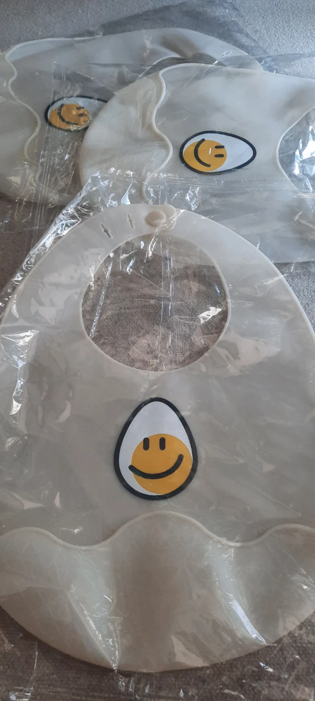 New x3 Baby Bibs with Egg Smiley Face Design
