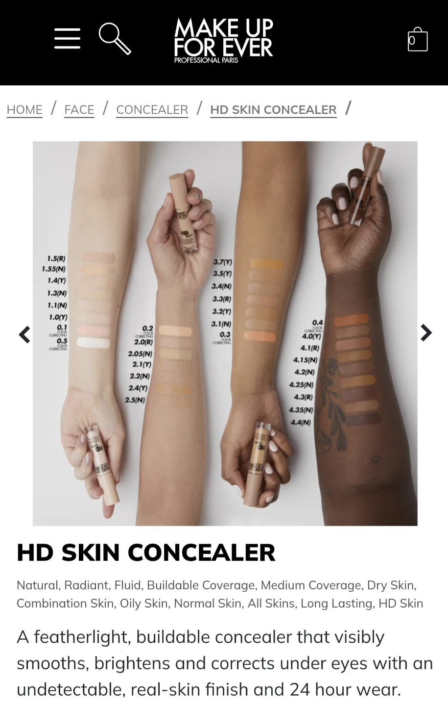 MAKE UP FOR EVER HD SKIN CONCEALER 0.1 QUARTZ - photo 2