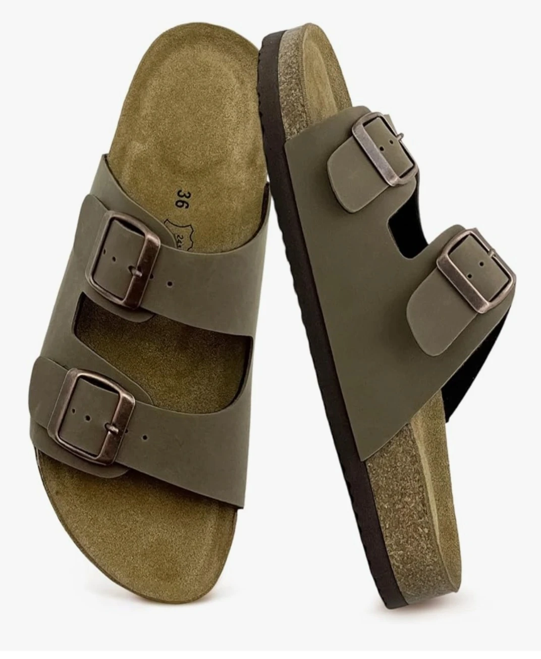 *NEW* Olive Brown Cork Footbed Sandals