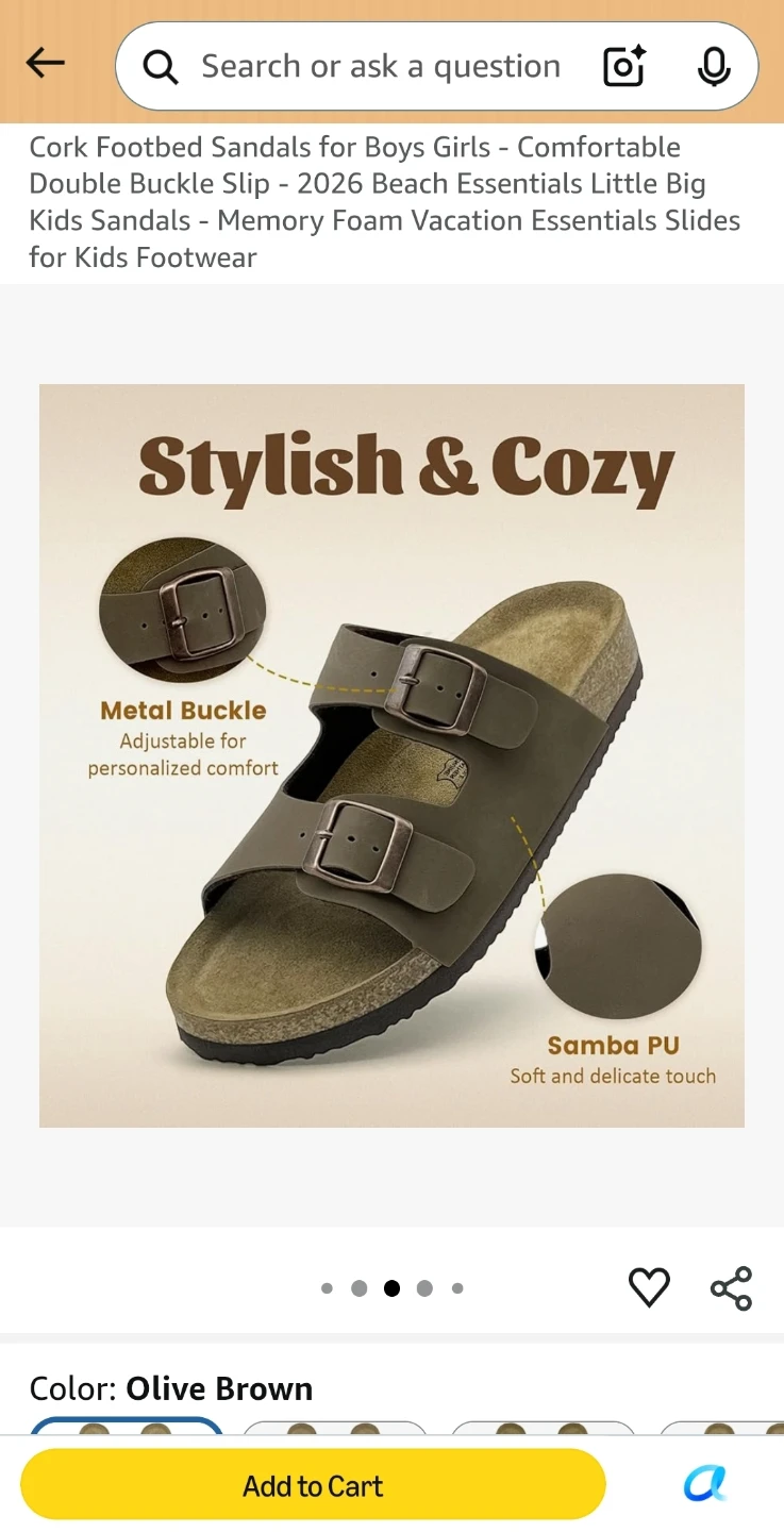 *NEW* Olive Brown Cork Footbed Sandals - photo 2