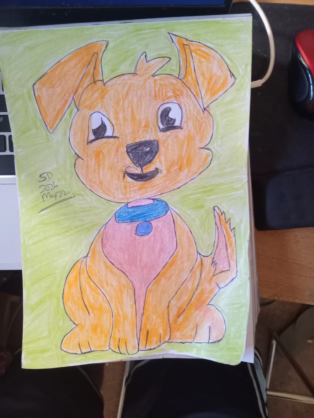 Orange Dog with Green Background by Custom Artist Sherwin - photo 3