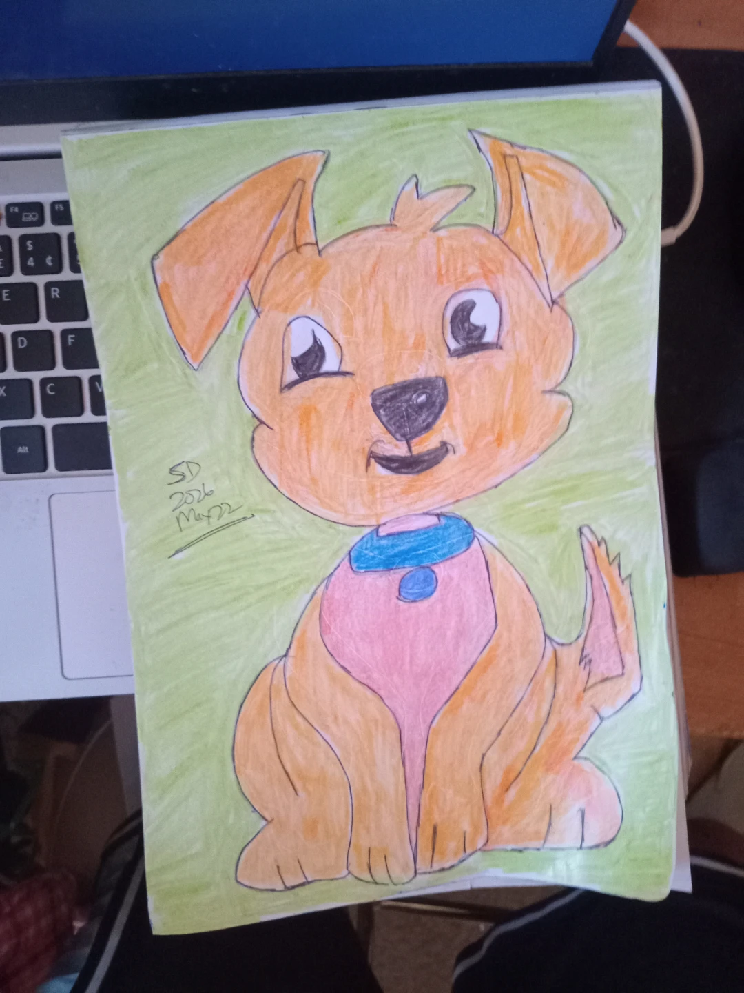 Orange Dog with Green Background by Custom Artist Sherwin - photo 4