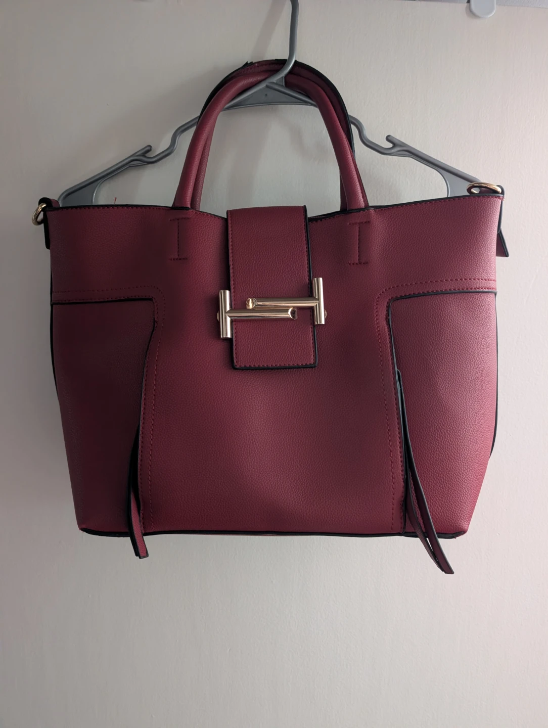 Burgundy Tote Handbag