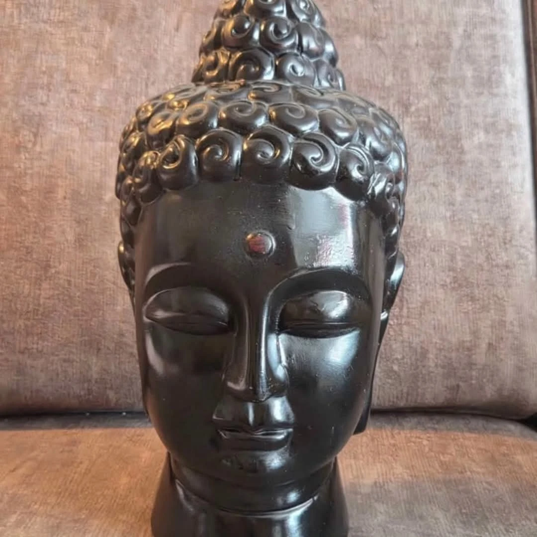 Black Buddha Head Statue
