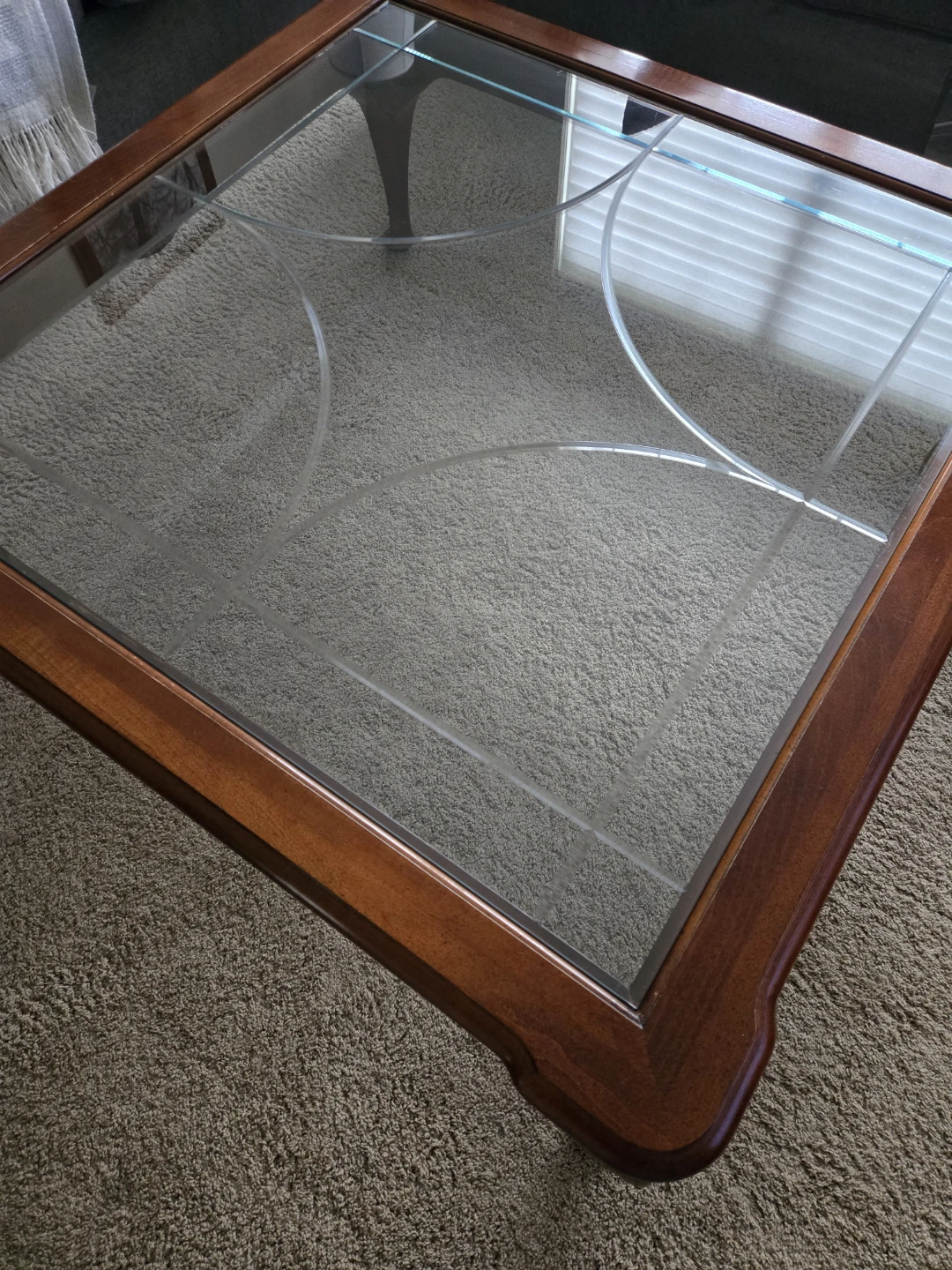 Vintage Wood and Glass Coffee Table - photo 3