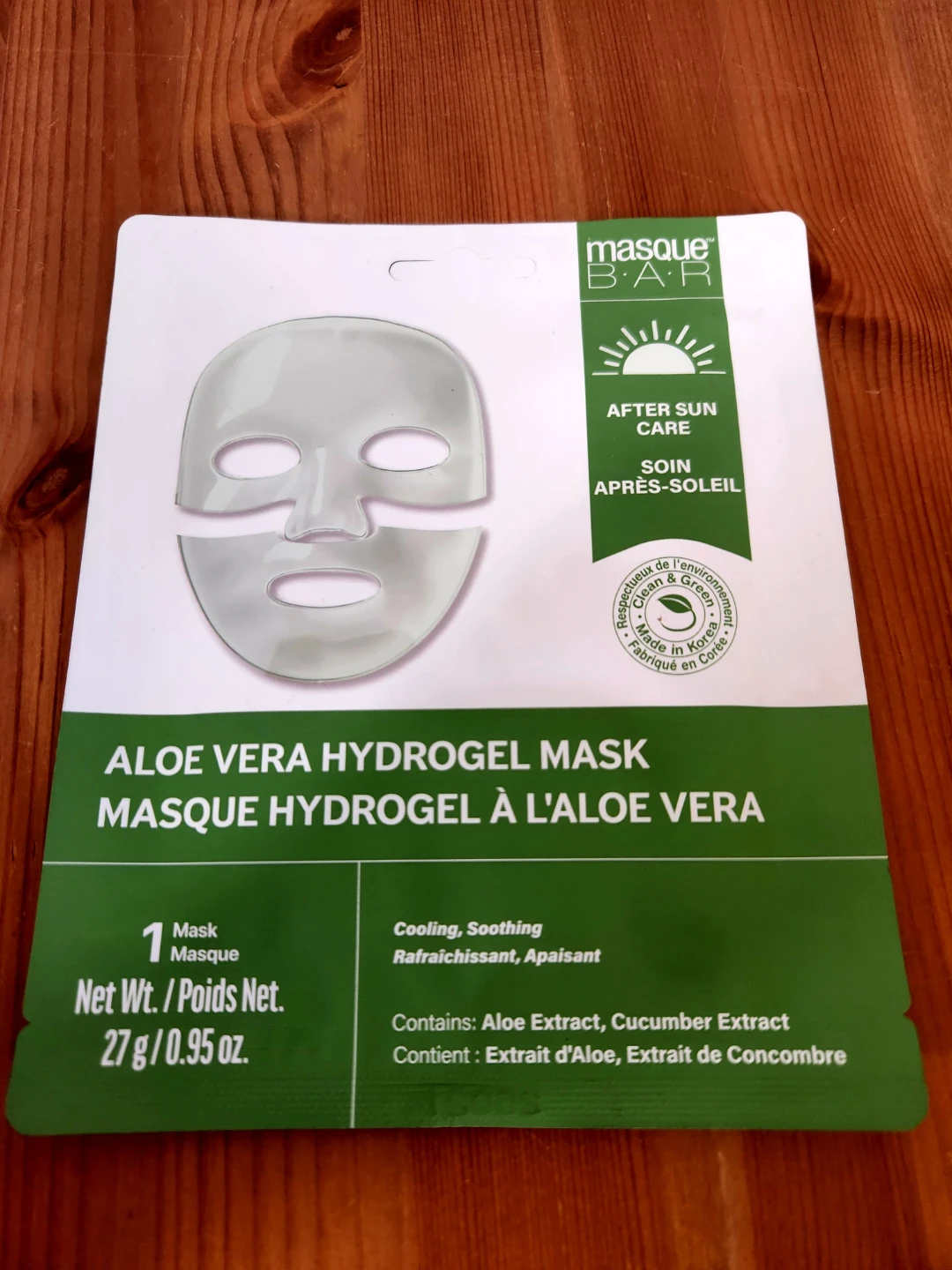 NEW ~ Masque Bar Aloe Vera Hydrogel Mask
