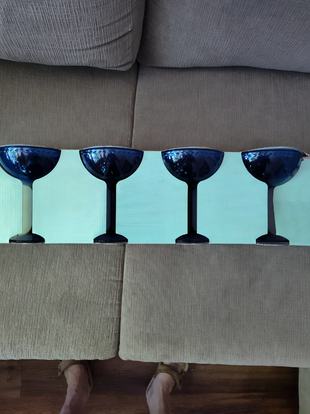 Set of 4 Blue Outdoor Drinkware Glasses