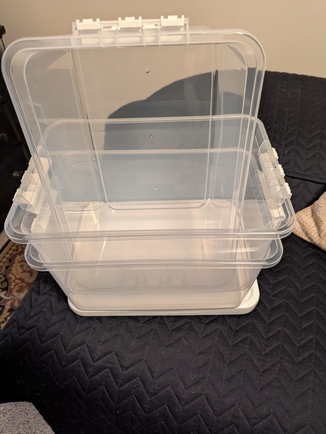 3 Small Plastic Bins