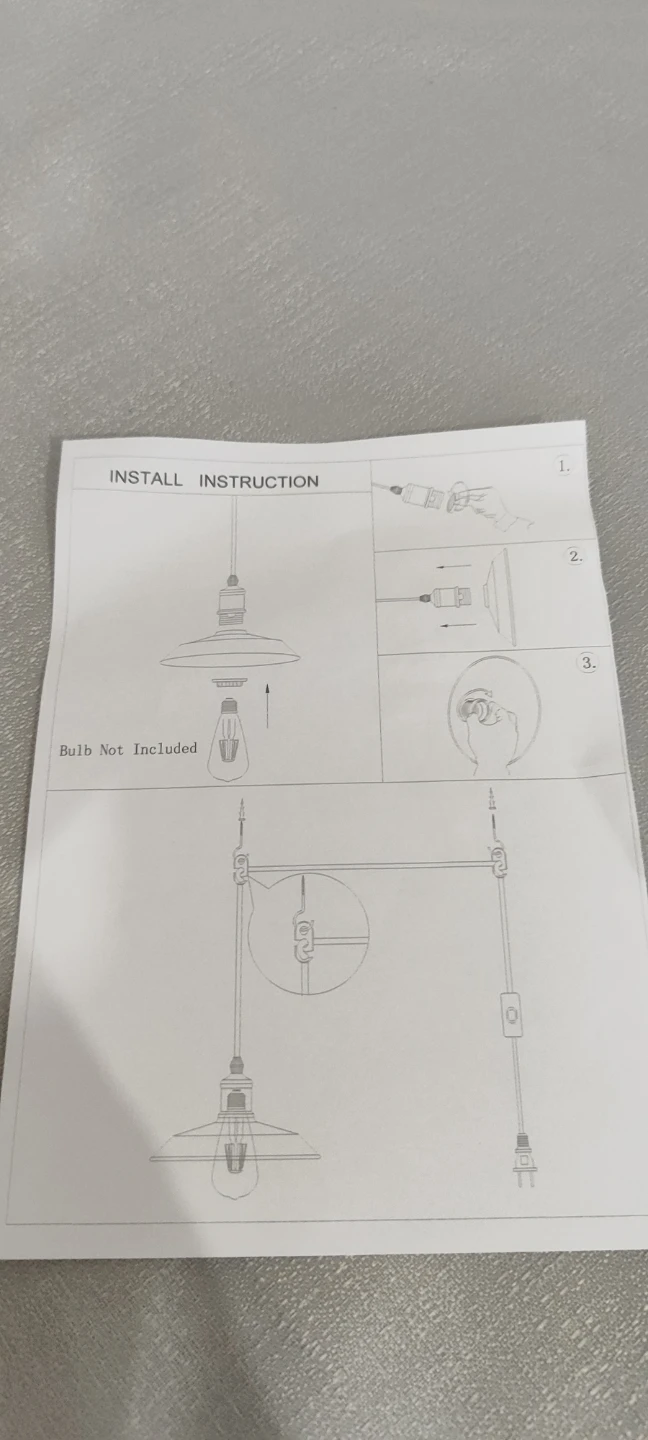 Black Pendant Light Fixture with Switch - photo 2