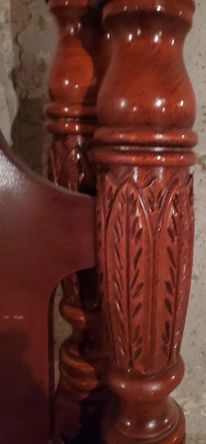 Cherry Wood Finish Bed Frame and Dresser Set - photo 2