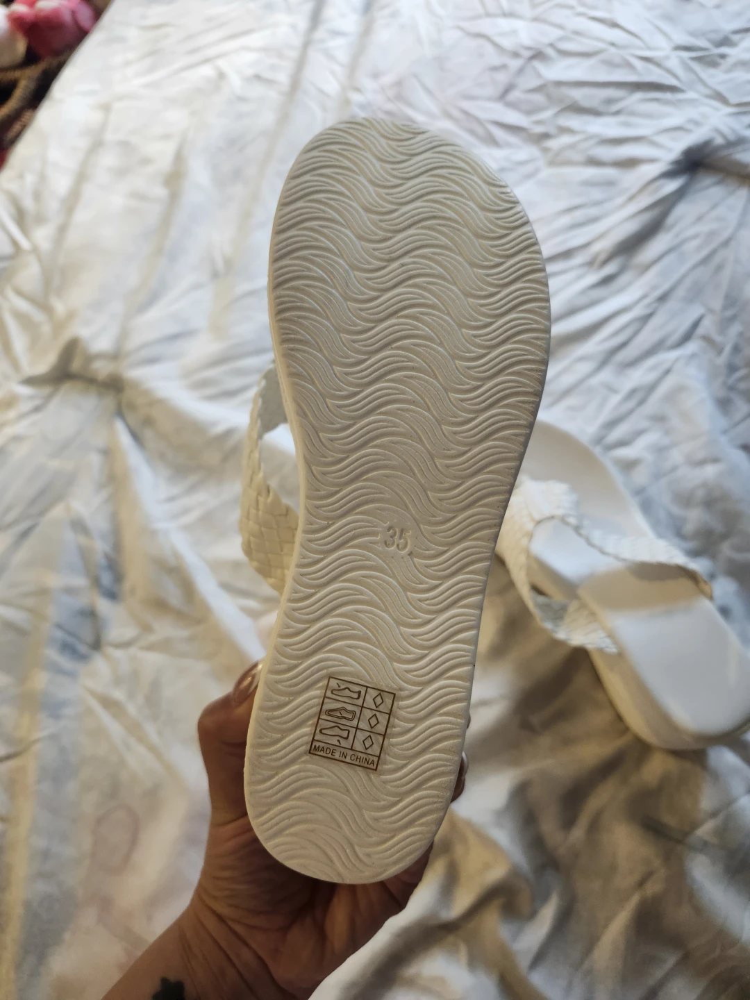 White Wedge Flip Flops - photo 2