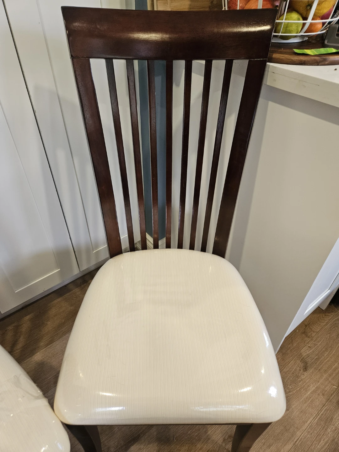 Set of 3 Dining Chairs - Wood Frame with Padded Seats - photo 4