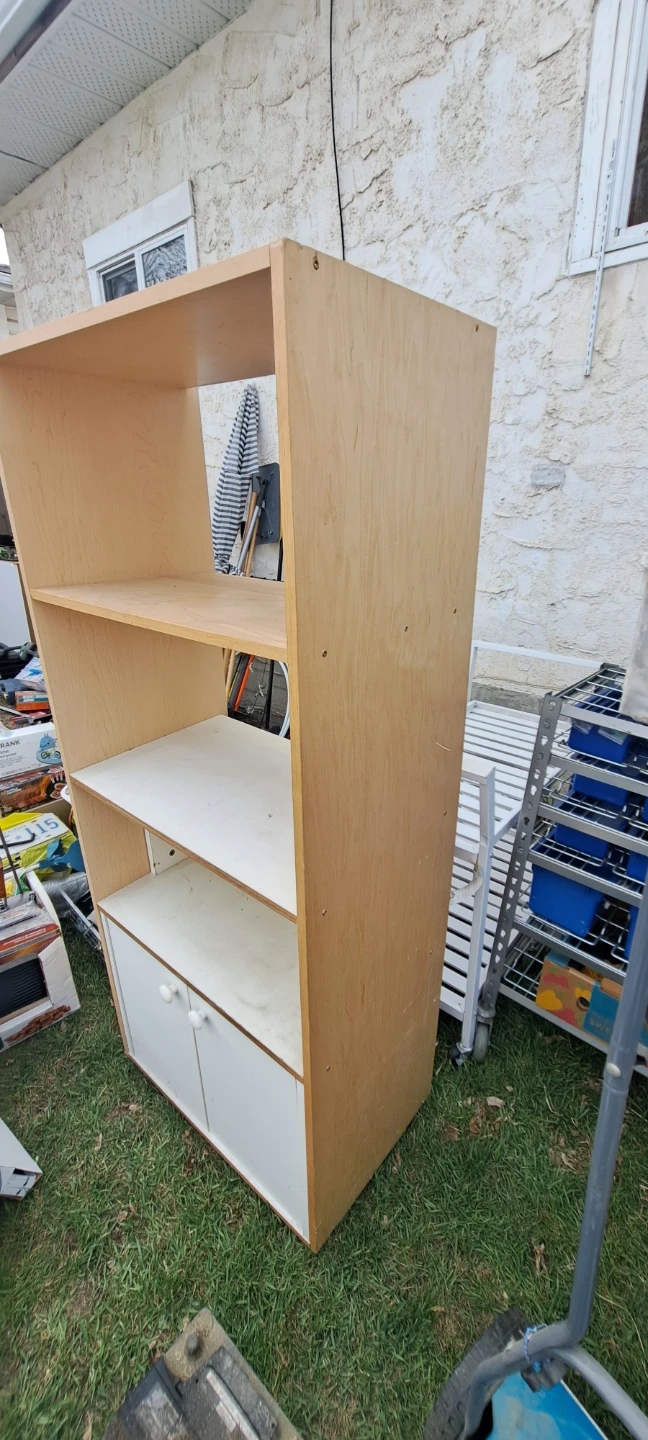 Wooden Bookshelf with Cabinet