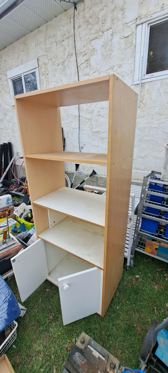 Wooden Bookshelf with Cabinet - photo 2