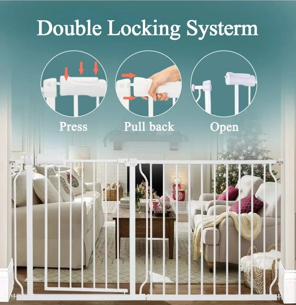 White Pressure Mounted Baby Gate - photo 2