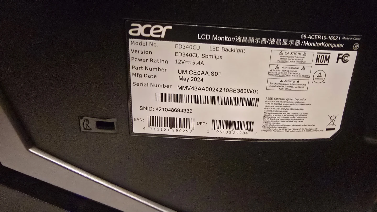 Acer ED340CU 34-inch Curved LED Monitor - photo 4