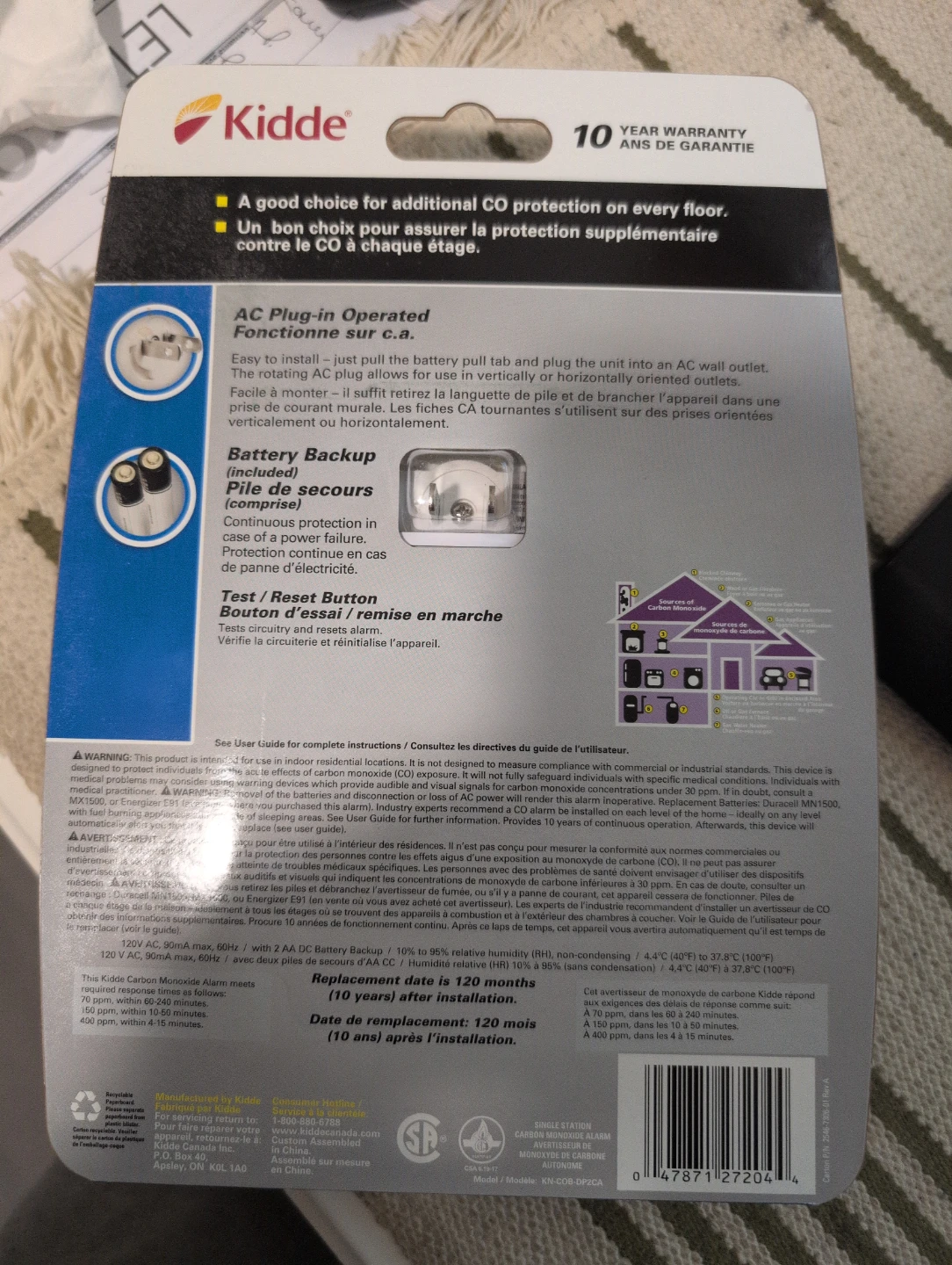 Kidde Carbon Monoxide Alarm - photo 2