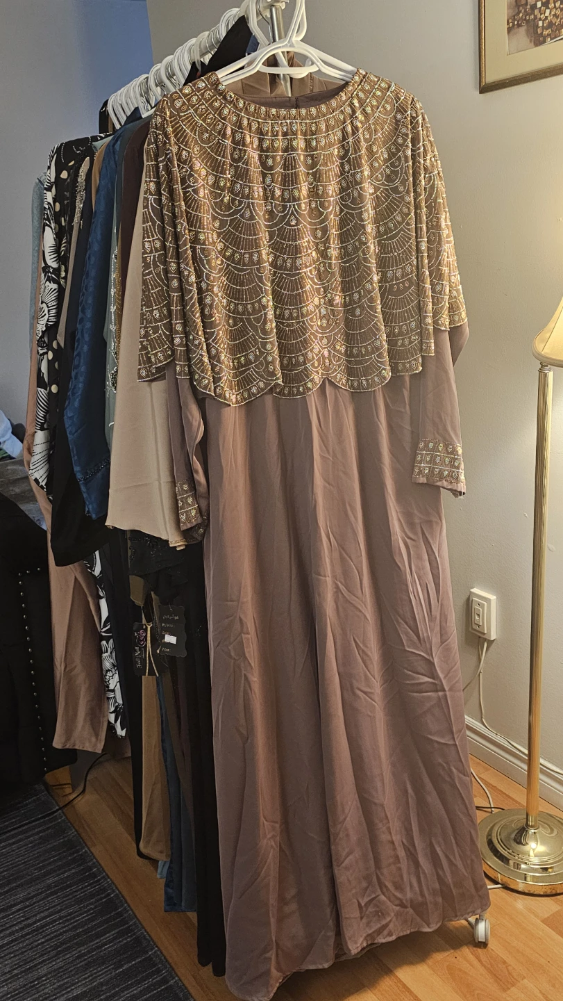 Women's Beaded Cape Abaya Dress