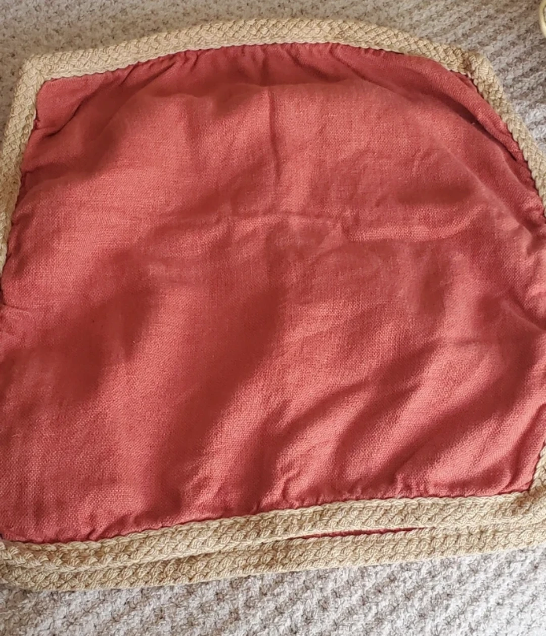 2 Terracotta Throw Pillow Covers with Braid Trim - photo 3