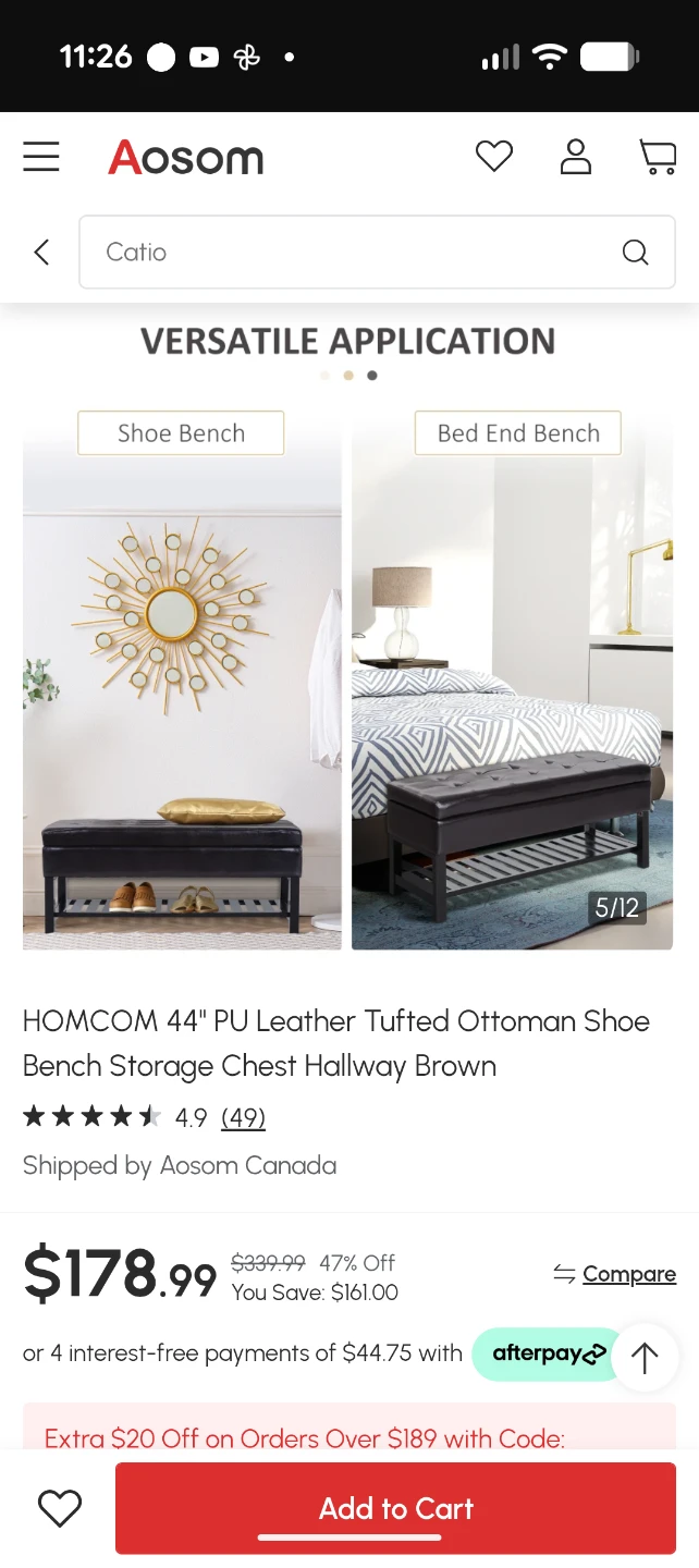 Black Storage Bench with 2 Fabric Bins, optional ottomans - photo 4
