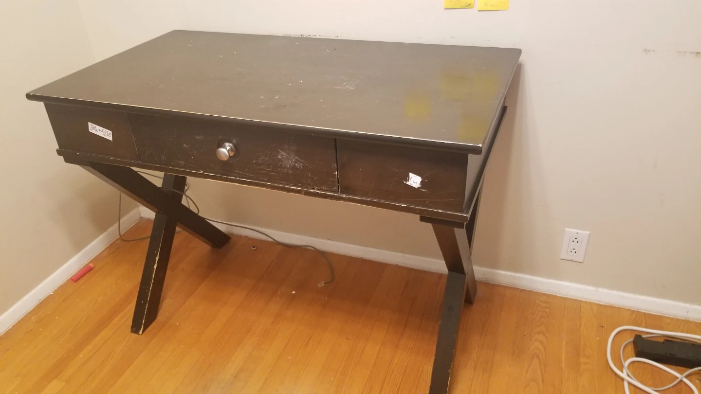 Dark Wood Desk with Drawer