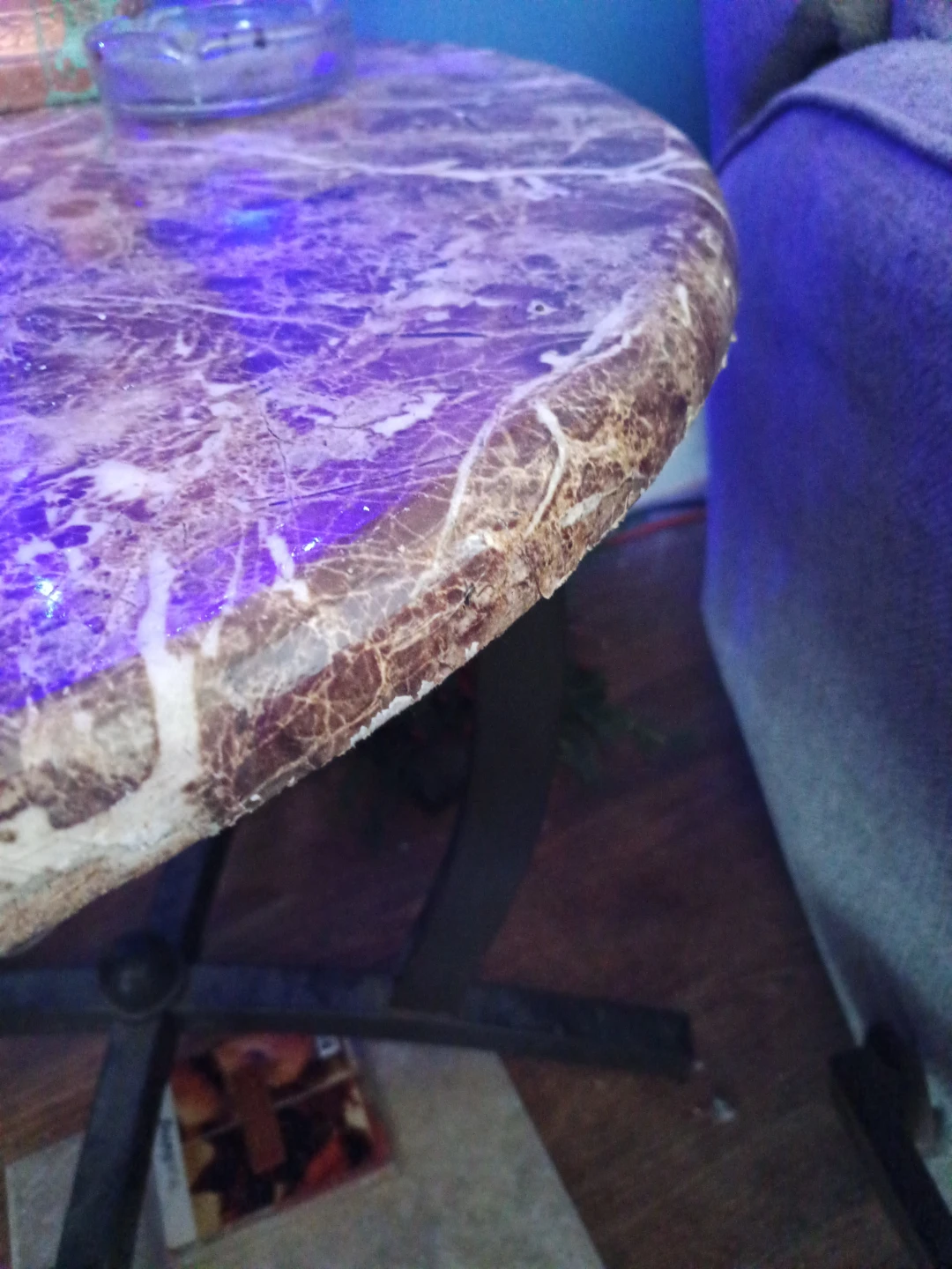Round Marble Top Side Table - photo 2