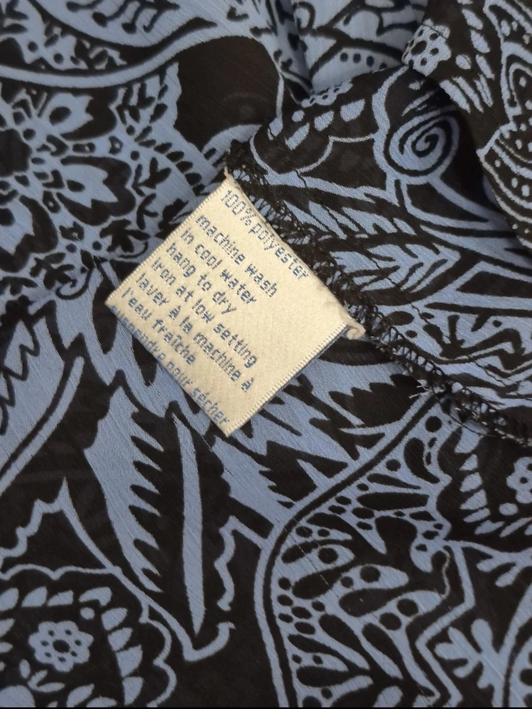 Ricki's Blue and Black Floral Sheer Blouse fit xl - photo 3