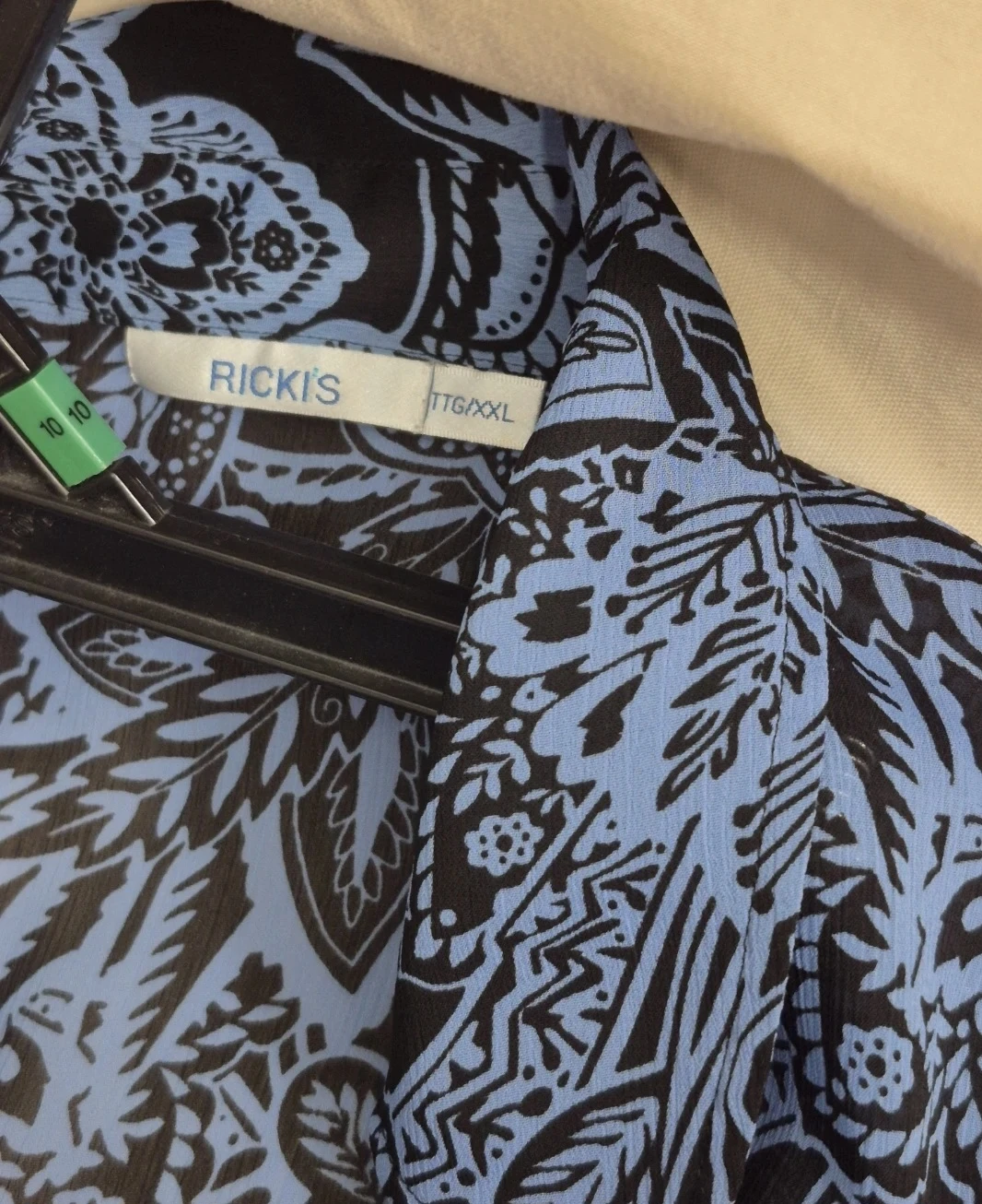 Ricki's Blue and Black Floral Sheer Blouse fit xl - photo 4
