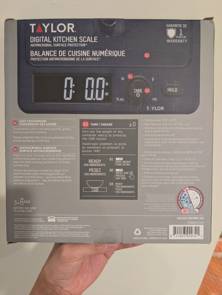 Taylor Digital Kitchen Scale w/ Antimicrobial Surface - photo 3