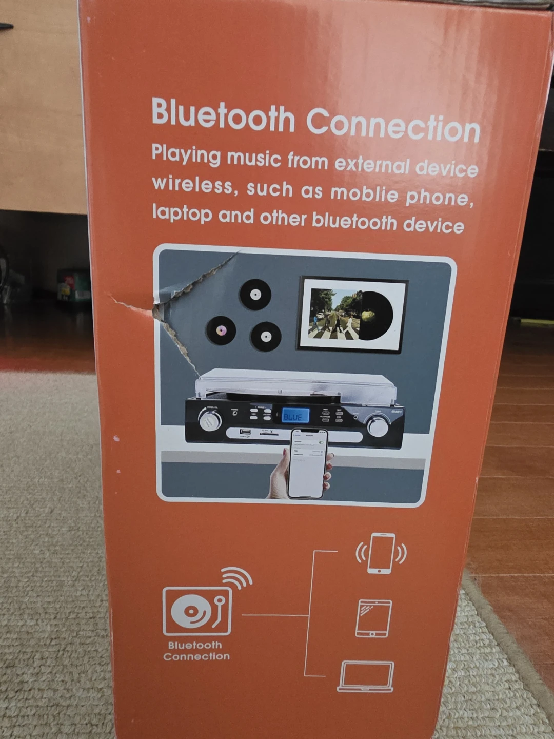 DigitNow! Bluetooth Record Player w Stereo Speakers & Cassette - photo 2