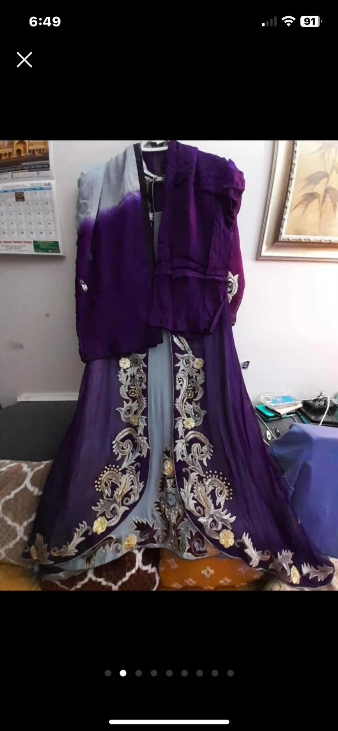 Purple Embroidered Maxi Dress - photo 3