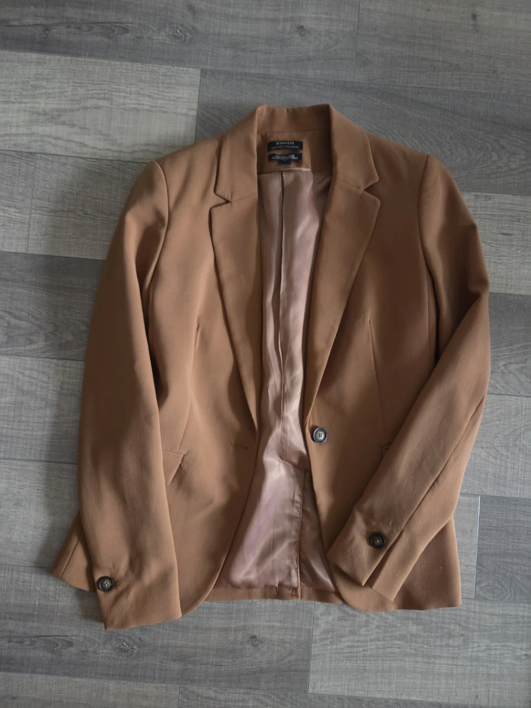 RW&CO. Women's Tan Suiting Blazer Size 4