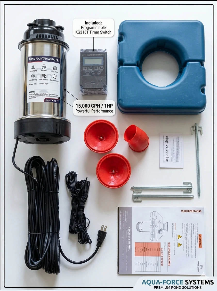 Floating Pond Fountain Aerator 15,000 GPH 1HP - photo 3