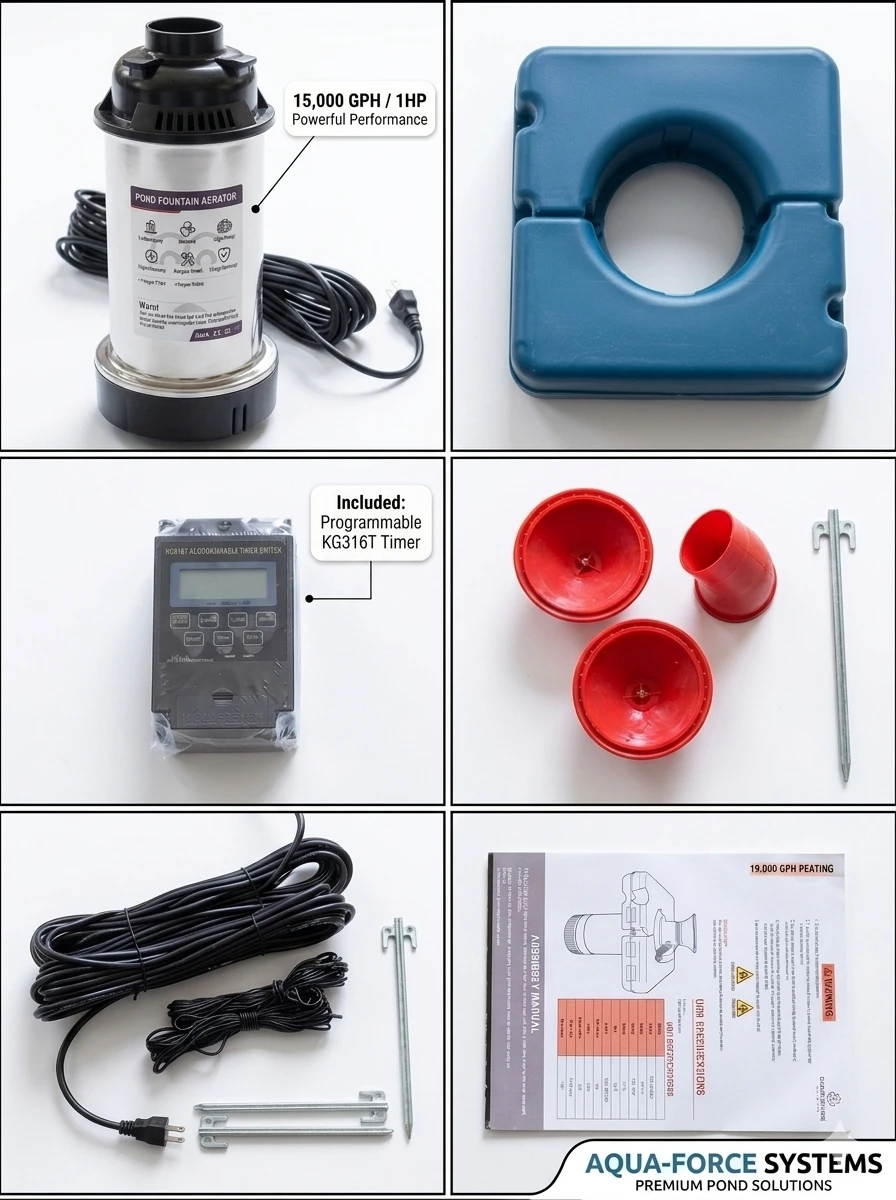 Floating Pond Fountain Aerator 15,000 GPH 1HP - photo 5