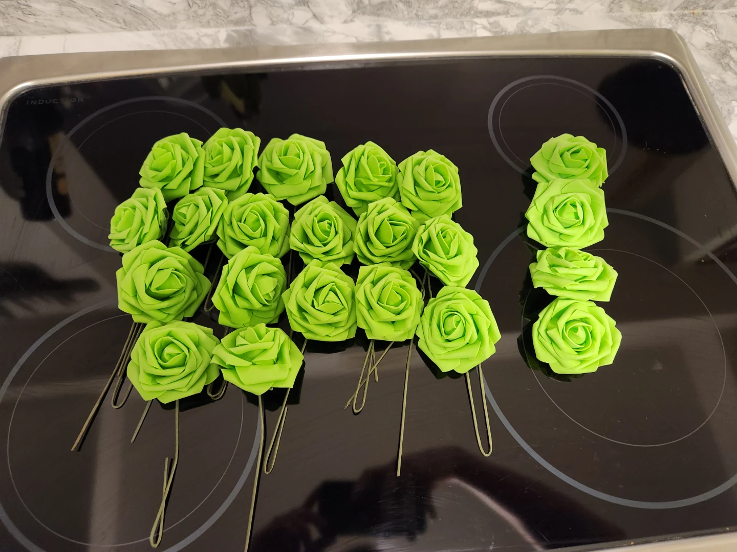 Artificial Green Foam Roses (Set of 22)