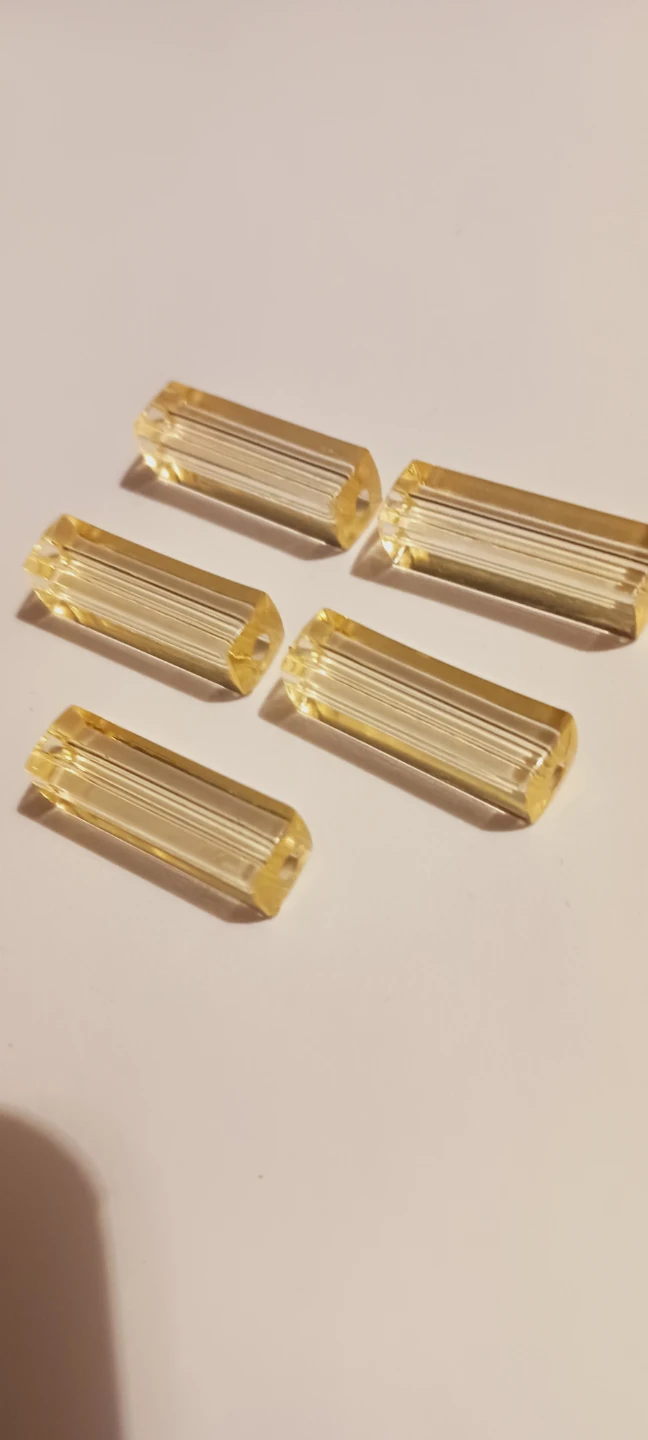 Set of 5 Translucent Yellow Lucite Beads for jewelry making - photo 4