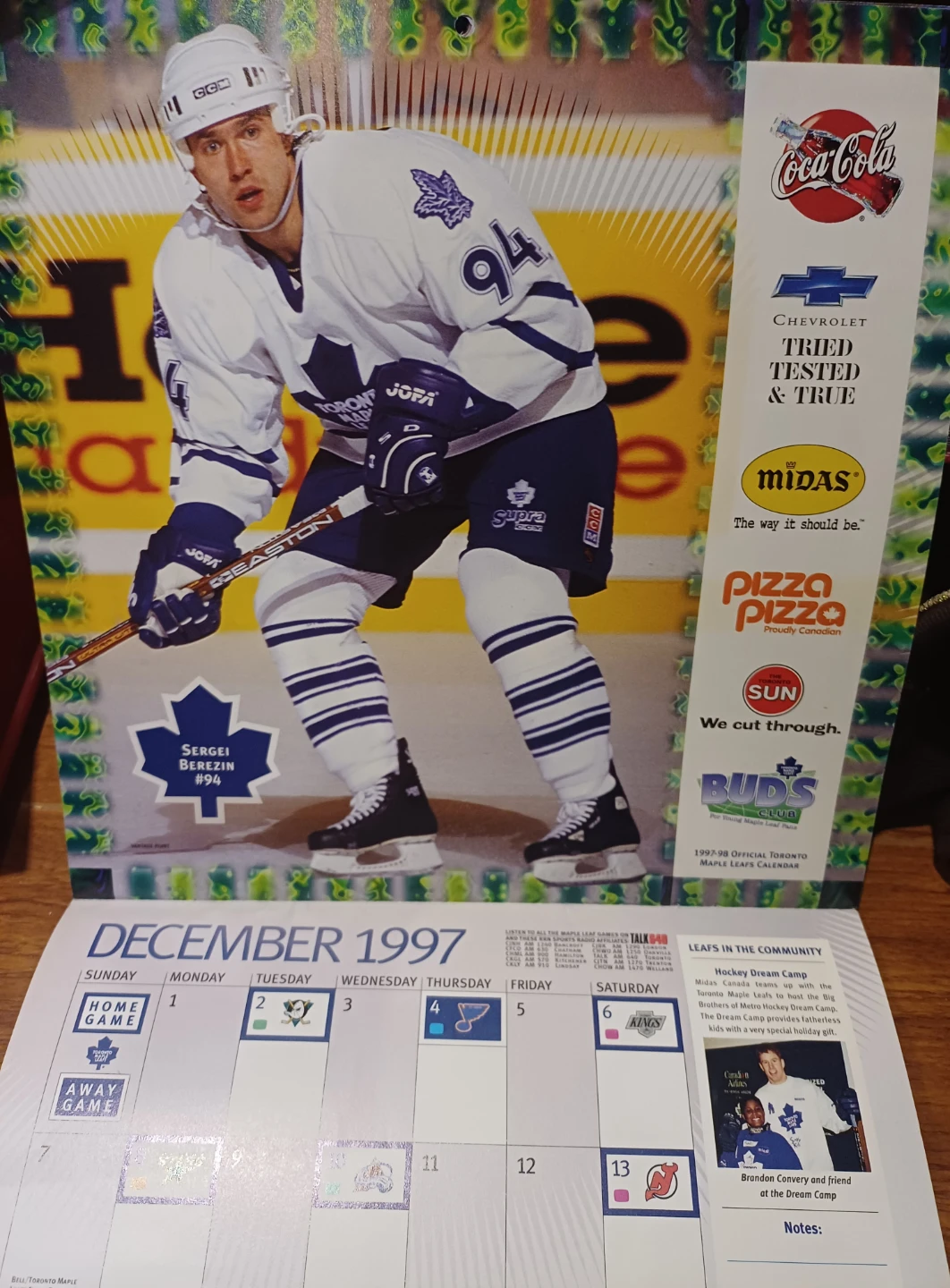FREE 1997-1998 Toronto Maple Leafs Calendar, use PHOTOS - photo 4