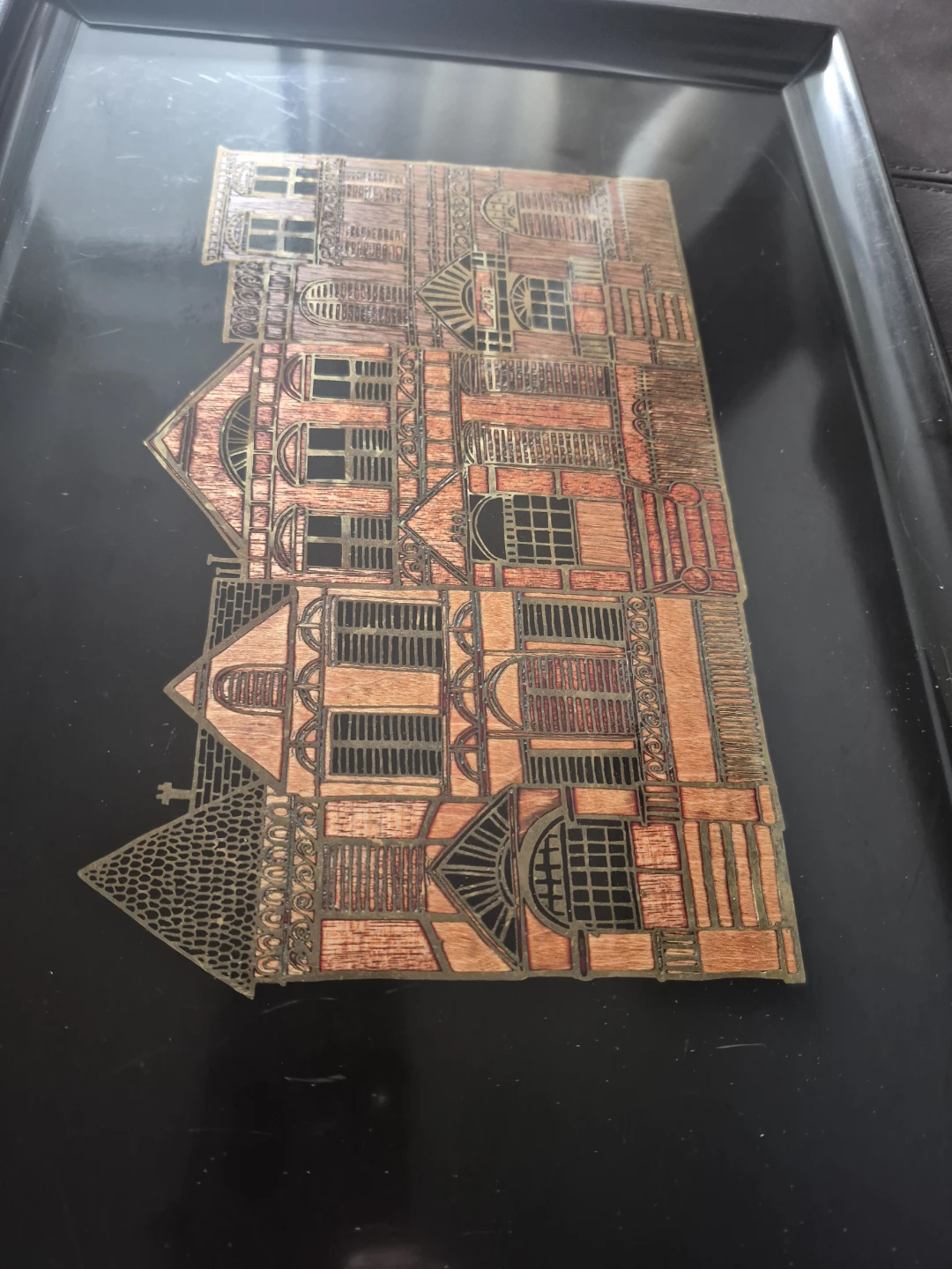 Vintage large Couroc Tray Hand crafted